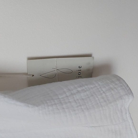 NWT Joie White Cotton Gauze Button Front Wide Strap Tank Top Size Medium - Picture 4 of 6